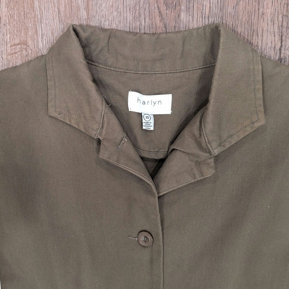 Anthropologie Harlyn Army Green Military Jacket Blazer with Bow Detail XSmall XS - Picture 5 of 8
